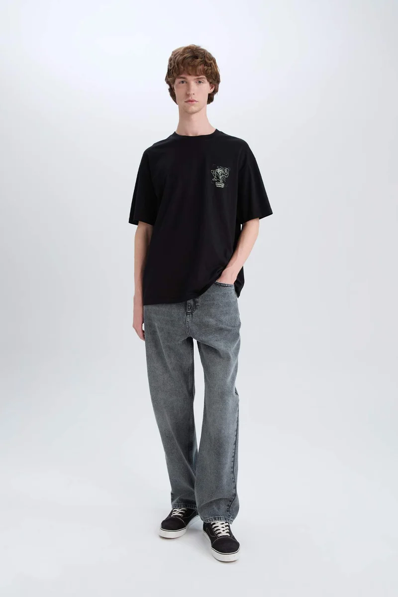 ديفاكتو Looney Tunes Boxy Fit Back Printed Cotton T-Shirt