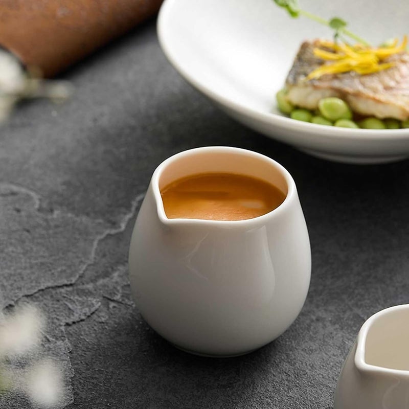 Gravy Boat 70/150/350ML Ceramic Milk Jar Western Steak Sauce Cup Mini Milk Jug with Mouth Cup Gravy Jug(Small) - Image 4