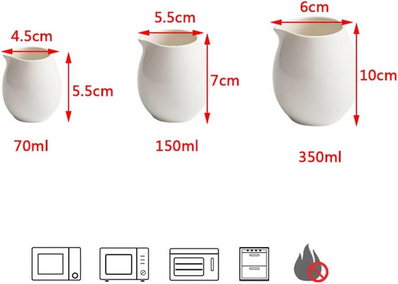 Gravy Boat 70/150/350ML Ceramic Milk Jar Western Steak Sauce Cup Mini Milk Jug with Mouth Cup Gravy Jug(Small) - Image 2