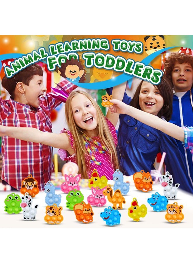 BicMan 30pcs Animal Mini Pop Keychain, Party Favors, Treasure Box Toys for Classroom, Goodie Bag Stuffers for Kids, Prize Box Toys for Kids Classroom, Pop its Fidget Toys Bulk, Pinata Fillers, Carnival Prize - Image 4