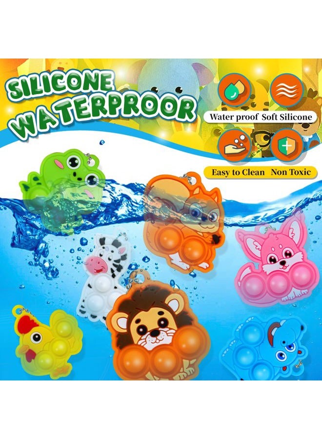 BicMan 30pcs Animal Mini Pop Keychain, Party Favors, Treasure Box Toys for Classroom, Goodie Bag Stuffers for Kids, Prize Box Toys for Kids Classroom, Pop its Fidget Toys Bulk, Pinata Fillers, Carnival Prize - Image 2