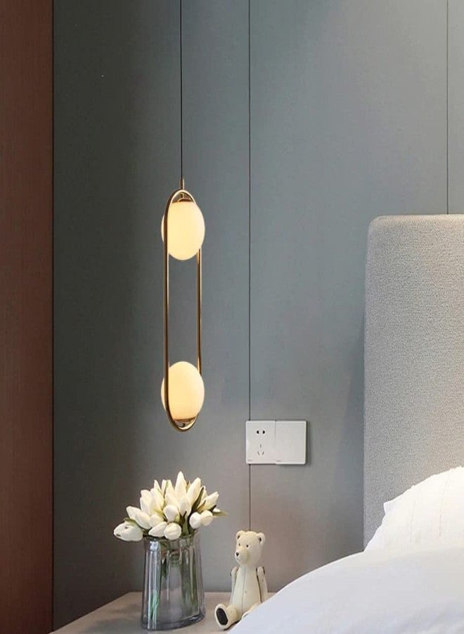 CITRA 2 Light LED Gold Frost Ball Pendant Ceiling Hanging Light - Warm White - Image 3
