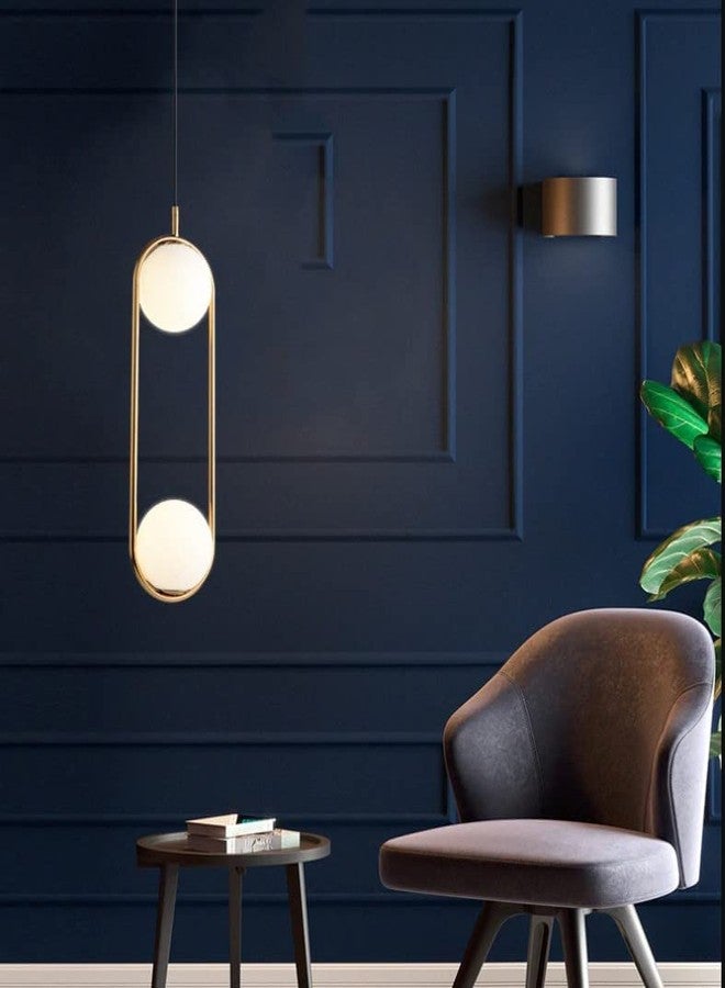 CITRA 2 Light LED Gold Frost Ball Pendant Ceiling Hanging Light - Warm White - Image 1