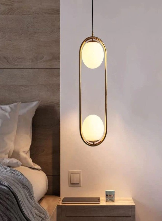 CITRA 2 Light LED Gold Frost Ball Pendant Ceiling Hanging Light - Warm White - Image 2