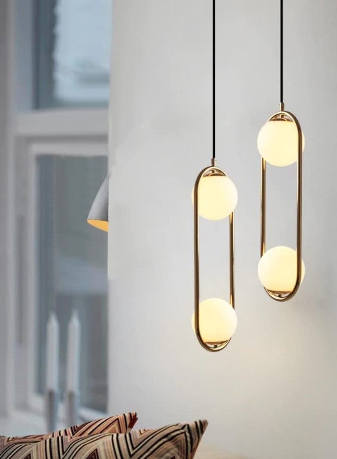 CITRA 2 Light LED Gold Frost Ball Pendant Ceiling Hanging Light - Warm White - Image 4