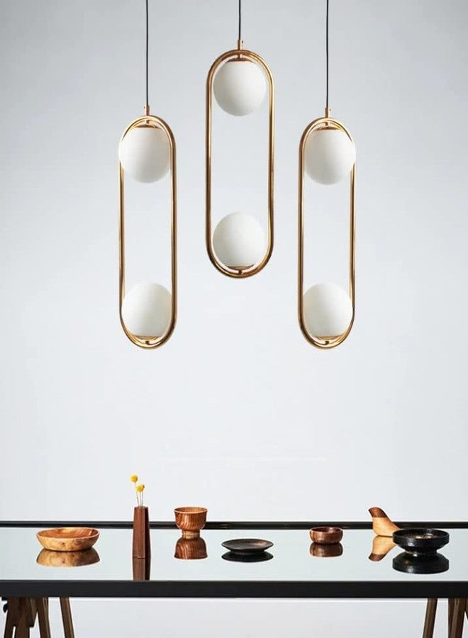 CITRA 2 Light LED Gold Frost Ball Pendant Ceiling Hanging Light - Warm White - Image 5