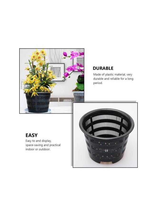 silvercnc - silvercnc Hanging Flower Pots，5 Sets of Plastic Hanging Orchid Pot Breathable Mesh Net Pot Orchid Hanging Basket with Hook Root for Orchids Flower Houseplant Pots for Outdoor Indoor Balcony Patio - Image 1