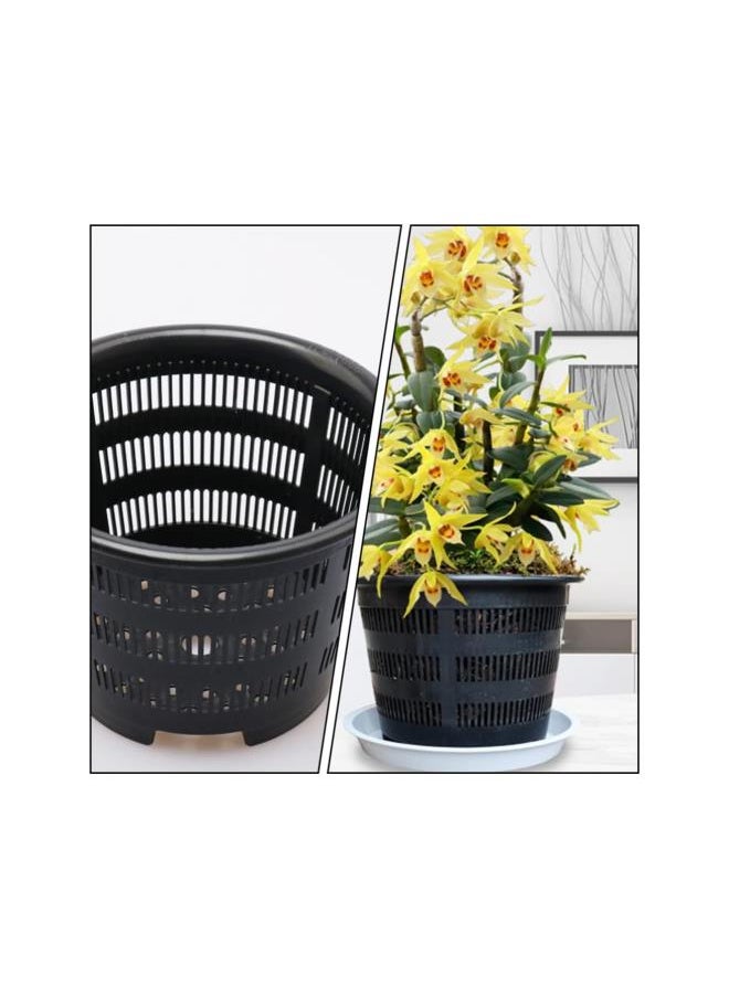 silvercnc - silvercnc Hanging Flower Pots，5 Sets of Plastic Hanging Orchid Pot Breathable Mesh Net Pot Orchid Hanging Basket with Hook Root for Orchids Flower Houseplant Pots for Outdoor Indoor Balcony Patio - Image 1