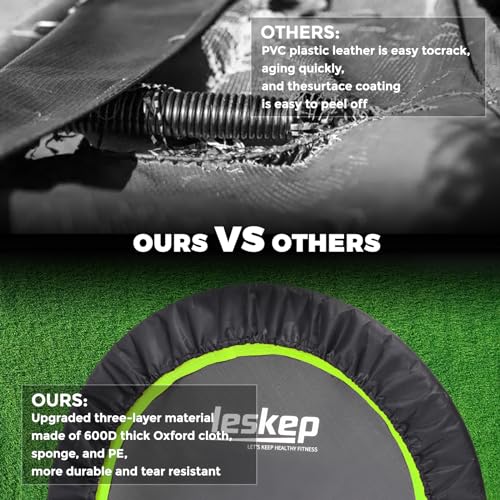 LESKEP Trampoline Spring Cover 40in with 600D Oxford Cloth Optional & Compressed Suede Replacement Mini Trampoline Cover - 40in Black - Image 4