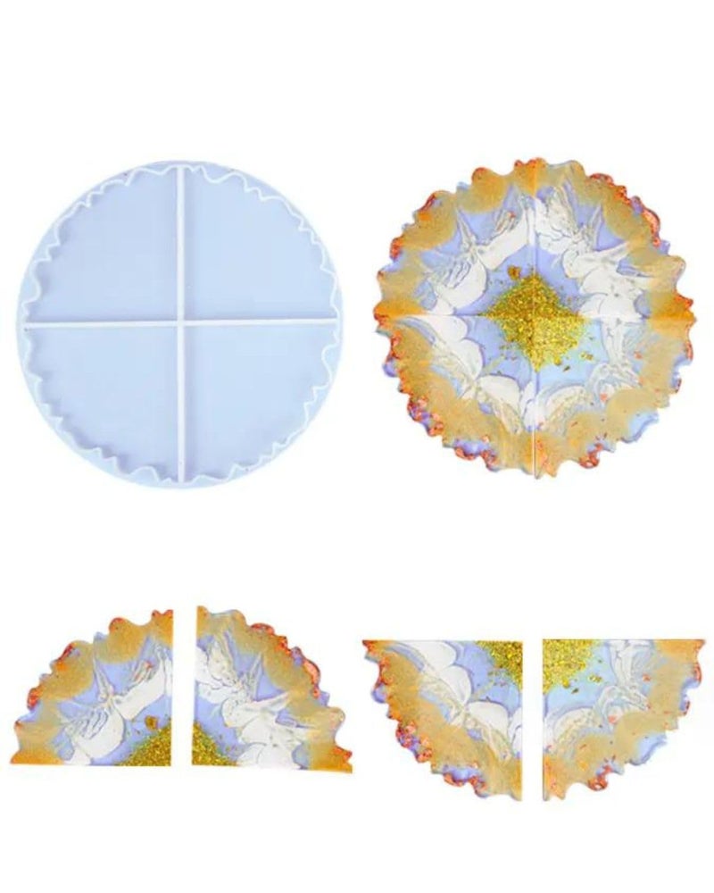 Snoogg Large 8 inch Pizza Coaster Resin Casting Molds, for Resin Epoxy, Thick Resin Mold for DIY Coaster, Bowl Resin Coaster Mold - Image 1