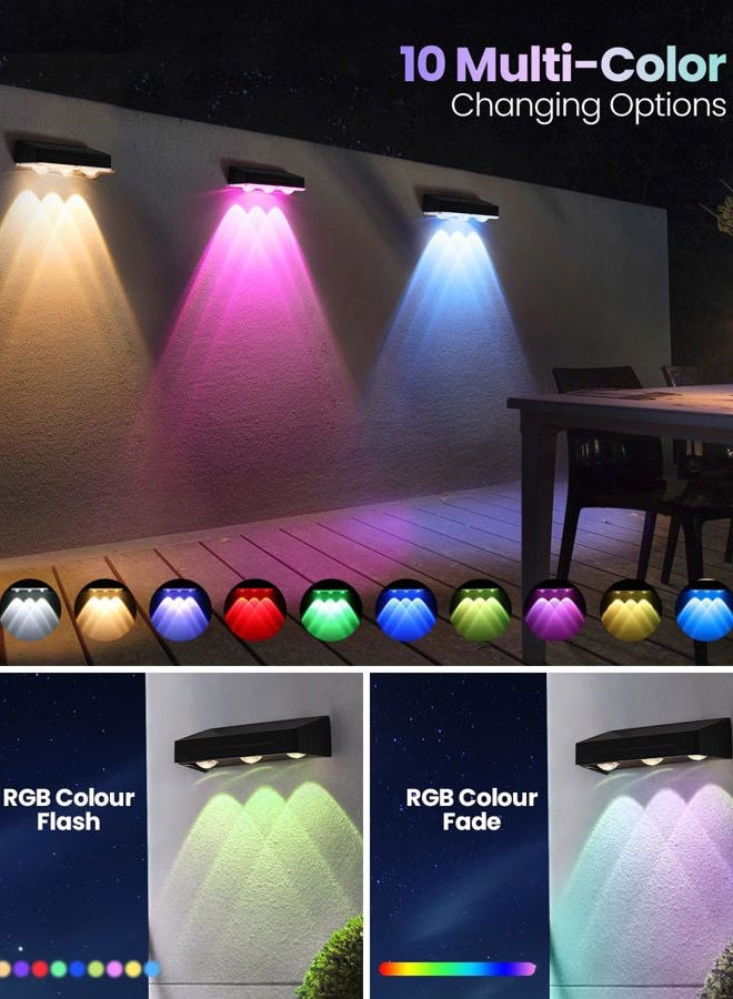 WANJOTEC Solar Fence Lights Outdoor, 2025 Upgraded Solar Fence Lights Have 3 x 70 Lumen Reflector Lenses and 12 RGB Patterns, IP65 Waterproof Auto On/Off for Backyard, Deck, Steps, Fence (8 Pack) - Image 3