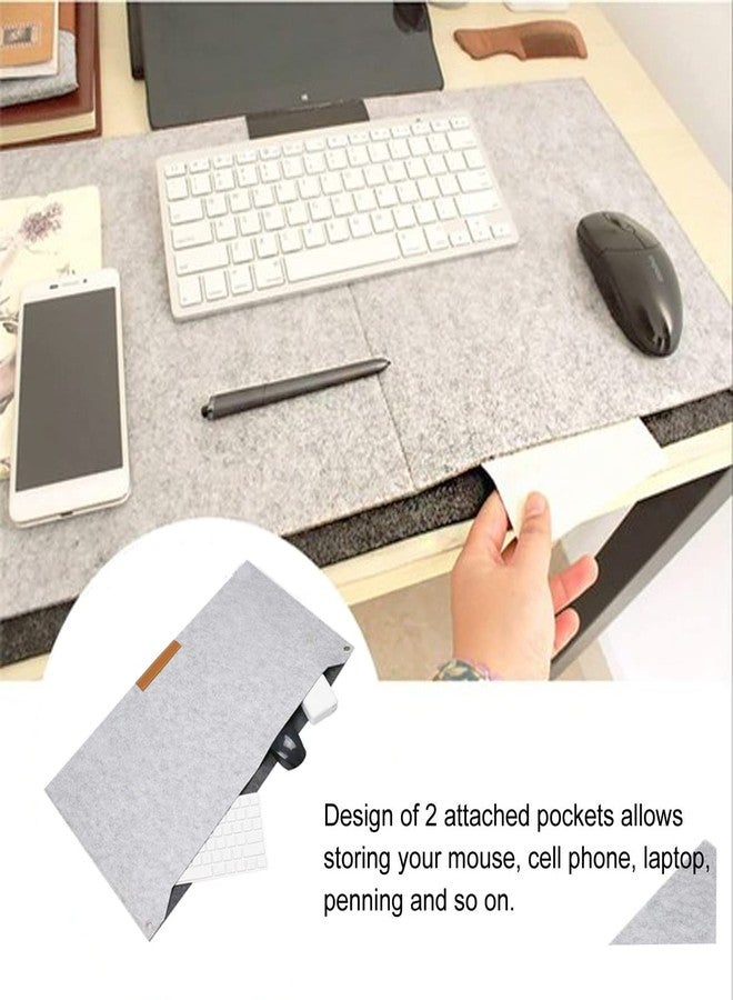 Handcuffs Mouse Pad Laptop Desk Mat Extended Desktop Keyboard Pads Anti-Slip Desk Mats with 2 Pockets for Work from Home Office & Gaming (Grey) - Image 4