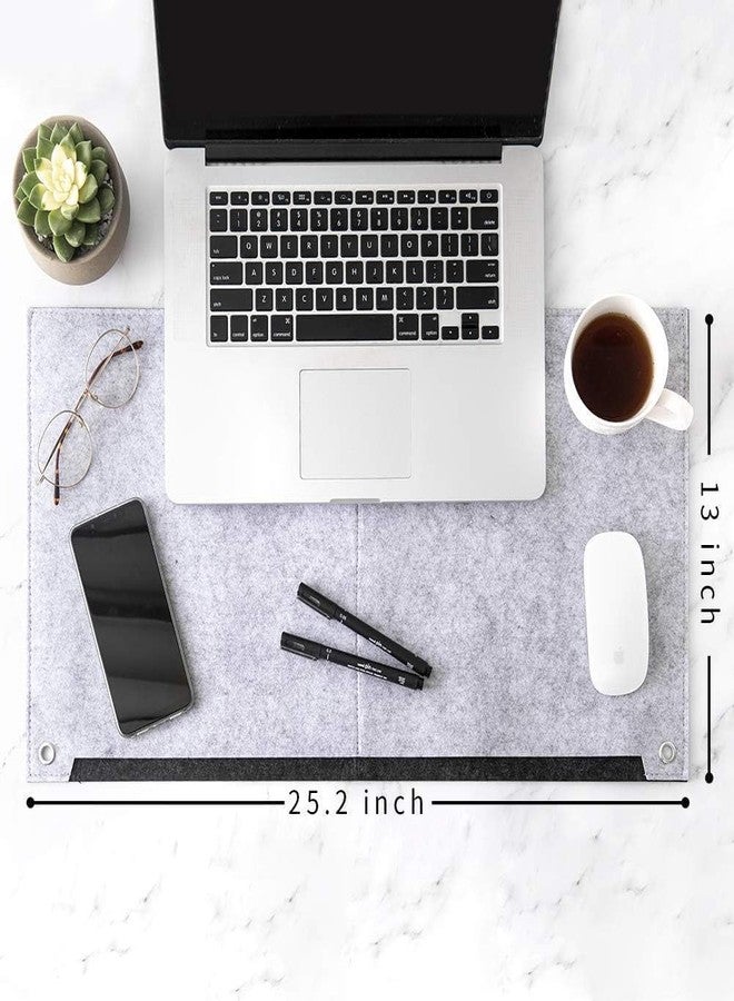 Handcuffs Mouse Pad Laptop Desk Mat Extended Desktop Keyboard Pads Anti-Slip Desk Mats with 2 Pockets for Work from Home Office & Gaming (Grey) - Image 2