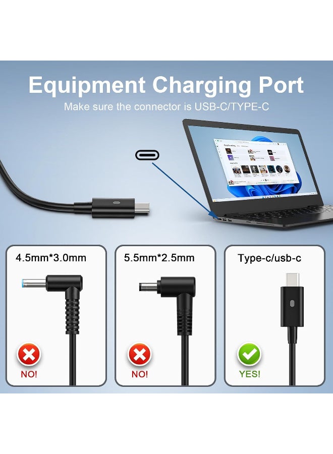 إن تك NTECH 65W USB-C شاحن كمبيوتر محمول متوافق مع خط عرض ديل إكس بي إس 5540/5440/5520 ، لينوفو ثينكباد / إم إس آي / هواوي / سامسونج / آسوس / أسر / ماك بوك محول الطاقة العالمي ، أسود - Image 3