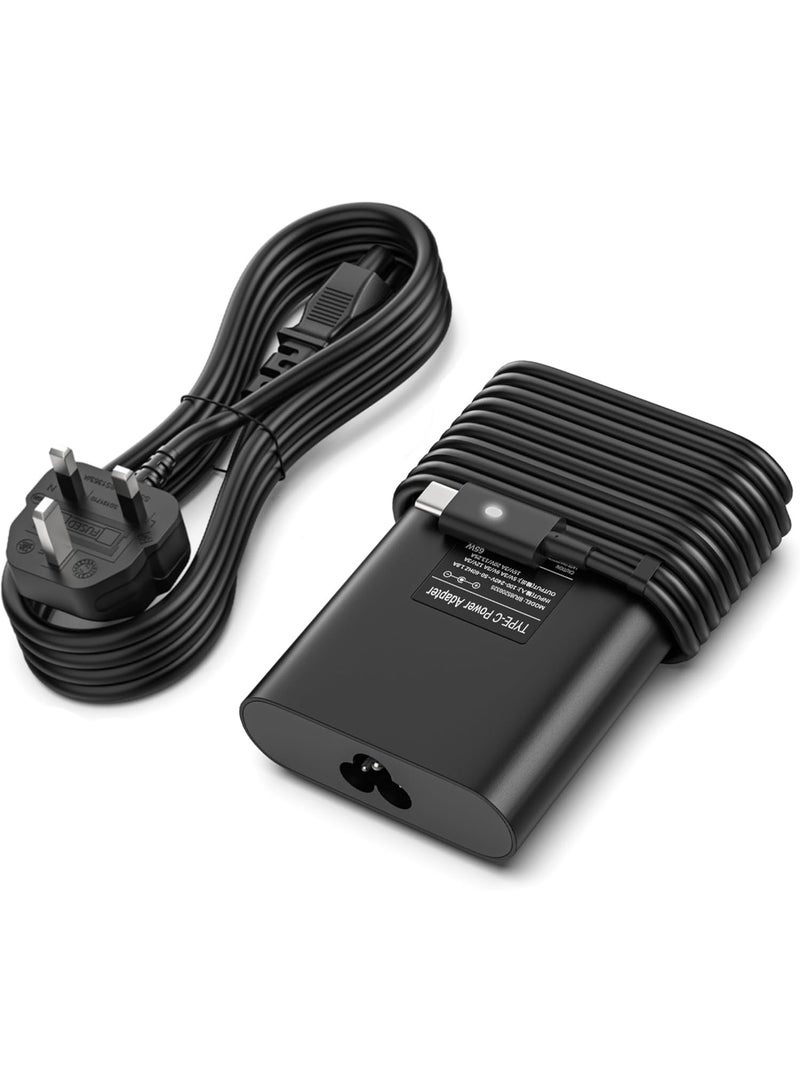 إن تك NTECH 65W USB-C شاحن كمبيوتر محمول متوافق مع خط عرض ديل إكس بي إس 5540/5440/5520 ، لينوفو ثينكباد / إم إس آي / هواوي / سامسونج / آسوس / أسر / ماك بوك محول الطاقة العالمي ، أسود - Image 1