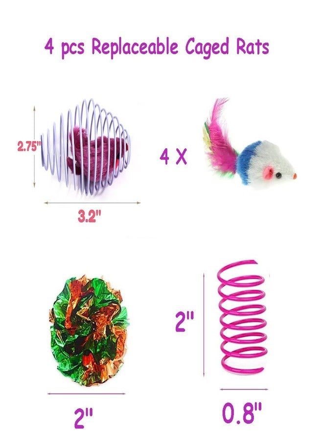 Fejapa 18 Pack Assorted Cat Metal Spring Balls Stretchable Large Cat Spiral Toy Crinkle Balls Interactive Kitten Rolling Coils Spring Inside Caged Rats Pet Supplies Indoor Outdoor Ferrets - Image 3