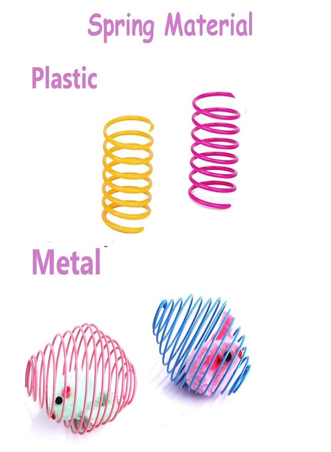 Fejapa 18 Pack Assorted Cat Metal Spring Balls Stretchable Large Cat Spiral Toy Crinkle Balls Interactive Kitten Rolling Coils Spring Inside Caged Rats Pet Supplies Indoor Outdoor Ferrets - Image 2