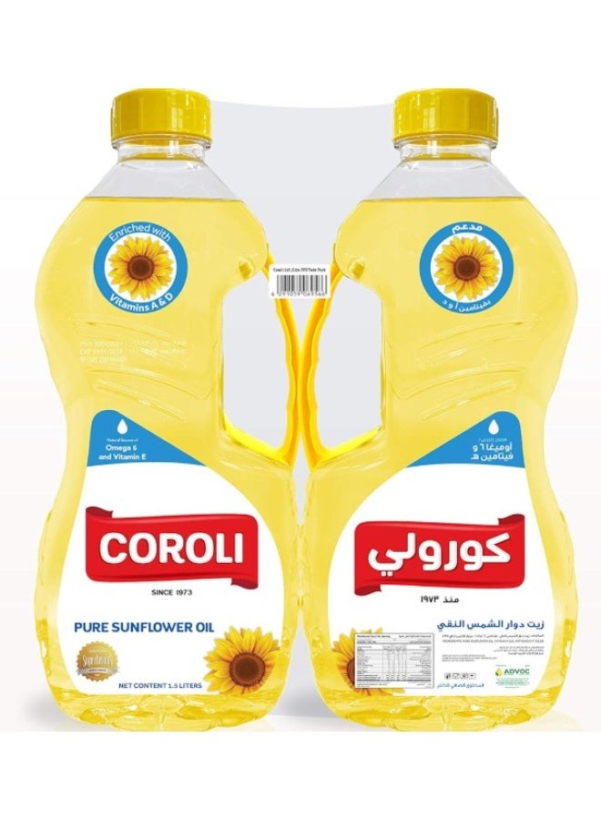 Coroli Sunflower Oil, 2x1.5Ltrs
