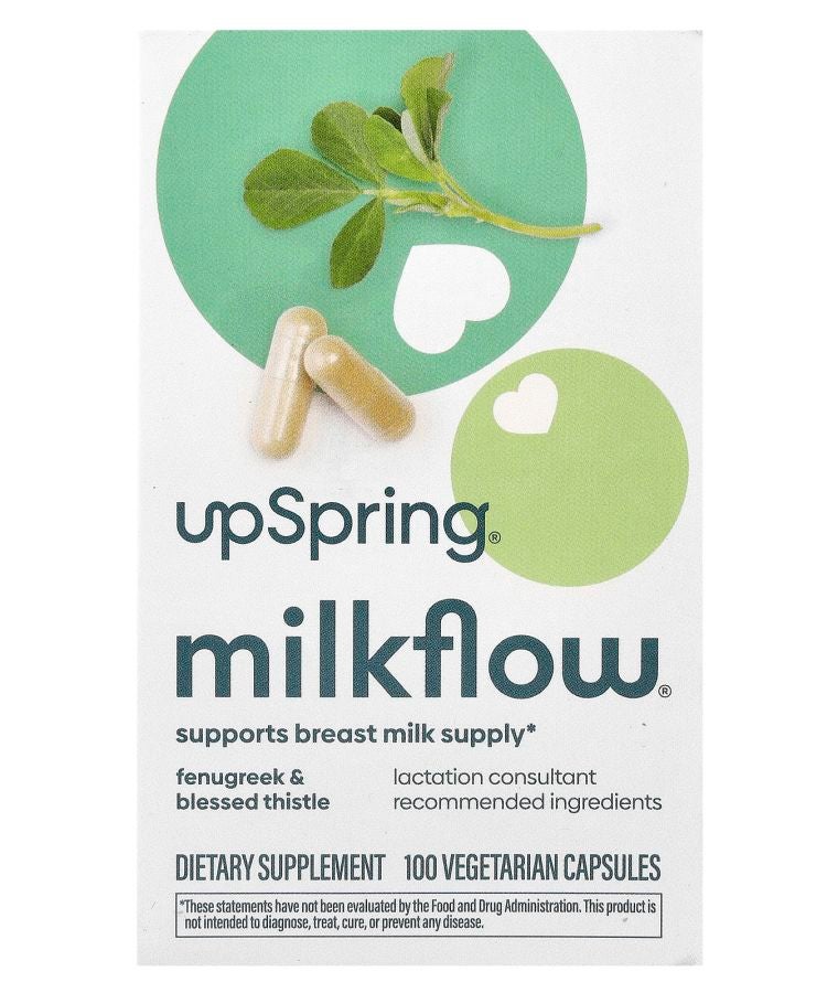 UpSpring Milkflow Fenugreek & Blessed Thistle 100 Vegetarian Capsules