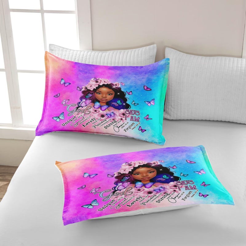 CKOU CCOO Black Girl Magic Comforter Set Twin, Black Girl Bed Comforter Sets for Girls,African American Girls Bedding Set Afro Melanin Bedroom Decor - Image 5