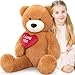 BENINY Red Heart Giant Teddy Bears Big Teddy Bear Stuffed Animals with Embroidered I Love You for Girlfriend Valentines Fluffy Teddy Bear Birthday Gifts 36 inches - Image 2