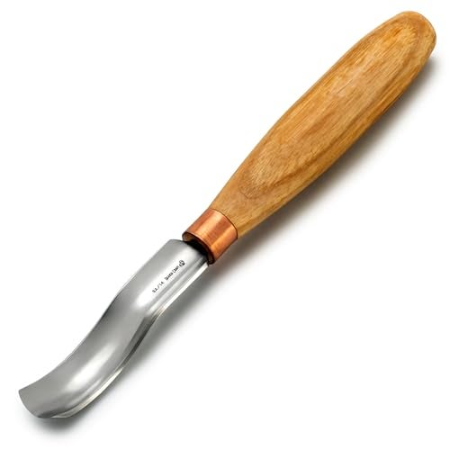 BeaverCraft, Wood Carving Bent Gouge K8a/14 0.55" - Spoon Carving Tools - Woodworking Hand Chisel Compact Wood Carving Knife for Beginners and Profi - Hobbies for Adults and Kids - Carbon Steel Blade - Image 1