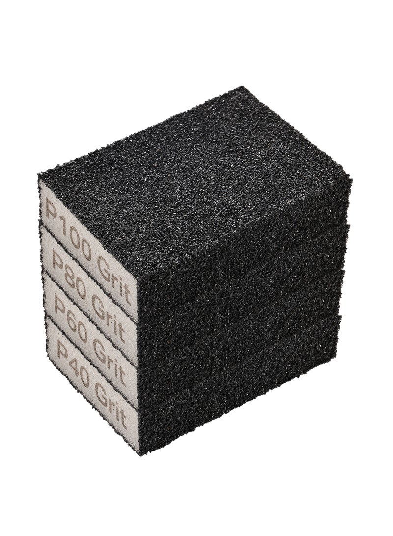 LAWAZIM Pro7 Sanding Sponge Blocks - 4 Piece 40-100 Grit - Washable Sanding Pads with Extra Coarse to Medium Grits -Ideal for Wet & Dry Use on Wood, Paint, Metal, Drywall, Rust, Tools, & Auto Projects - Image 1