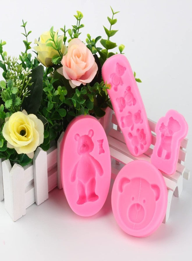 Mujiang Bear Silicone Fondant Molds For Chocolate Candy Gum Paste Crafting Polymer Clay Cake Decorating Set Of 4 - Image 5