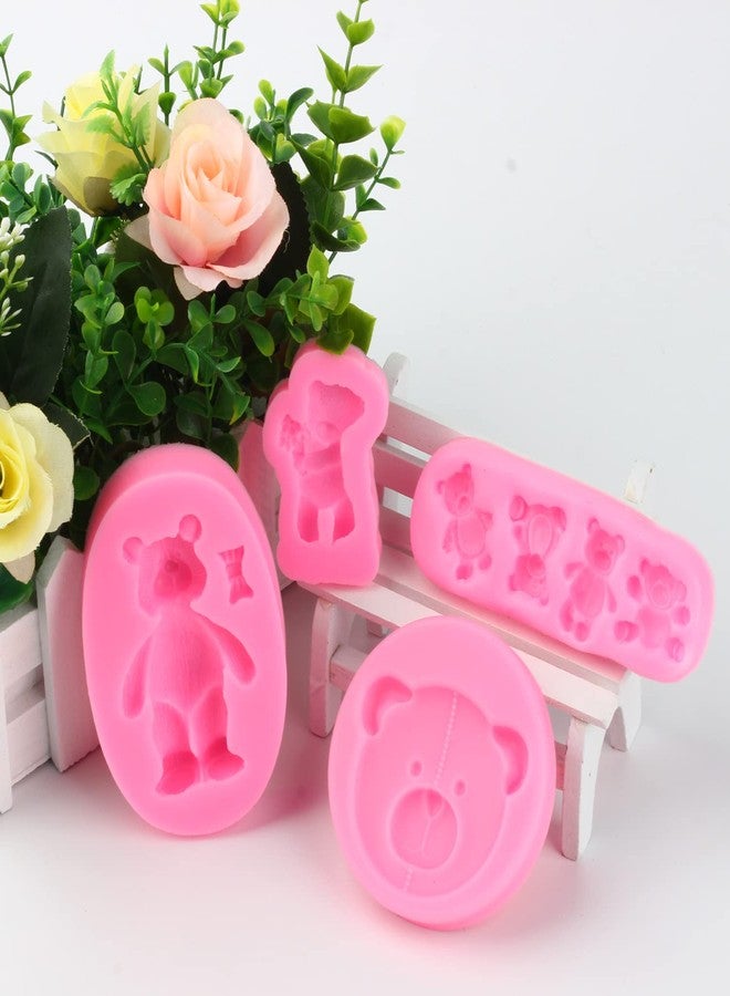 Mujiang Bear Silicone Fondant Molds For Chocolate Candy Gum Paste Crafting Polymer Clay Cake Decorating Set Of 4 - Image 4
