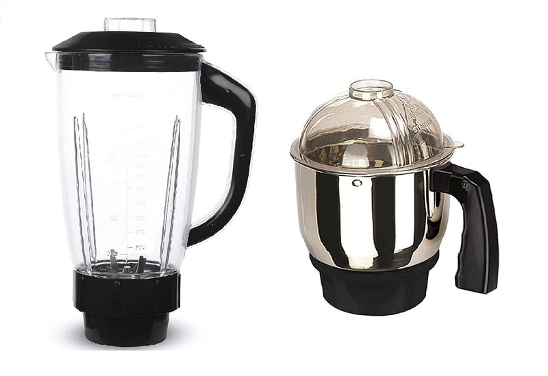 Rotomix Rotomix EP21 Special Combo Stainless Steel Mixer Chutney Jar and Juicer Jar Milkshake jar 15L ABS Plastic BlackStandard Mixer JarKitchen ToolsMixer Grinder Chutney jar with lid 400 ML Steel Black - Image 1