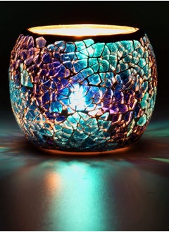 Mosaic Glass Candle Holder/Tea Light Holder/Vase/Pen Holder, Romantic Handmade Shattered Glass Tea Light Candle Shade/Potted Plants Bowl for Home Decoration Wedding Party-Blue - pzsku/Z8E0794851ACBB9B463FEZ/45/_/1703748249/f2e11505-be0f-4d0d-ad7a-d7f8612980fd