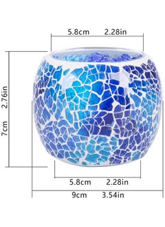 Mosaic Glass Candle Holder/Tea Light Holder/Vase/Pen Holder, Romantic Handmade Shattered Glass Tea Light Candle Shade/Potted Plants Bowl for Home Decoration Wedding Party-Blue - pzsku/Z8E0794851ACBB9B463FEZ/45/_/1703748272/277b5786-64a7-4767-8e5d-dbe7bc362290