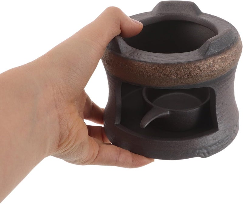 GALPADA Ceramic Teapot Warmer Base Japanese Style Terracotta Pottery Tea Lamp Stand Hollow Candle Heater for Office Home Tea Gathering - Image 4