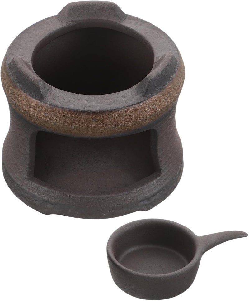 GALPADA Ceramic Teapot Warmer Base Japanese Style Terracotta Pottery Tea Lamp Stand Hollow Candle Heater for Office Home Tea Gathering - Image 1