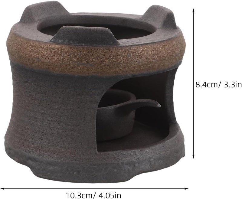 GALPADA Ceramic Teapot Warmer Base Japanese Style Terracotta Pottery Tea Lamp Stand Hollow Candle Heater for Office Home Tea Gathering - Image 2