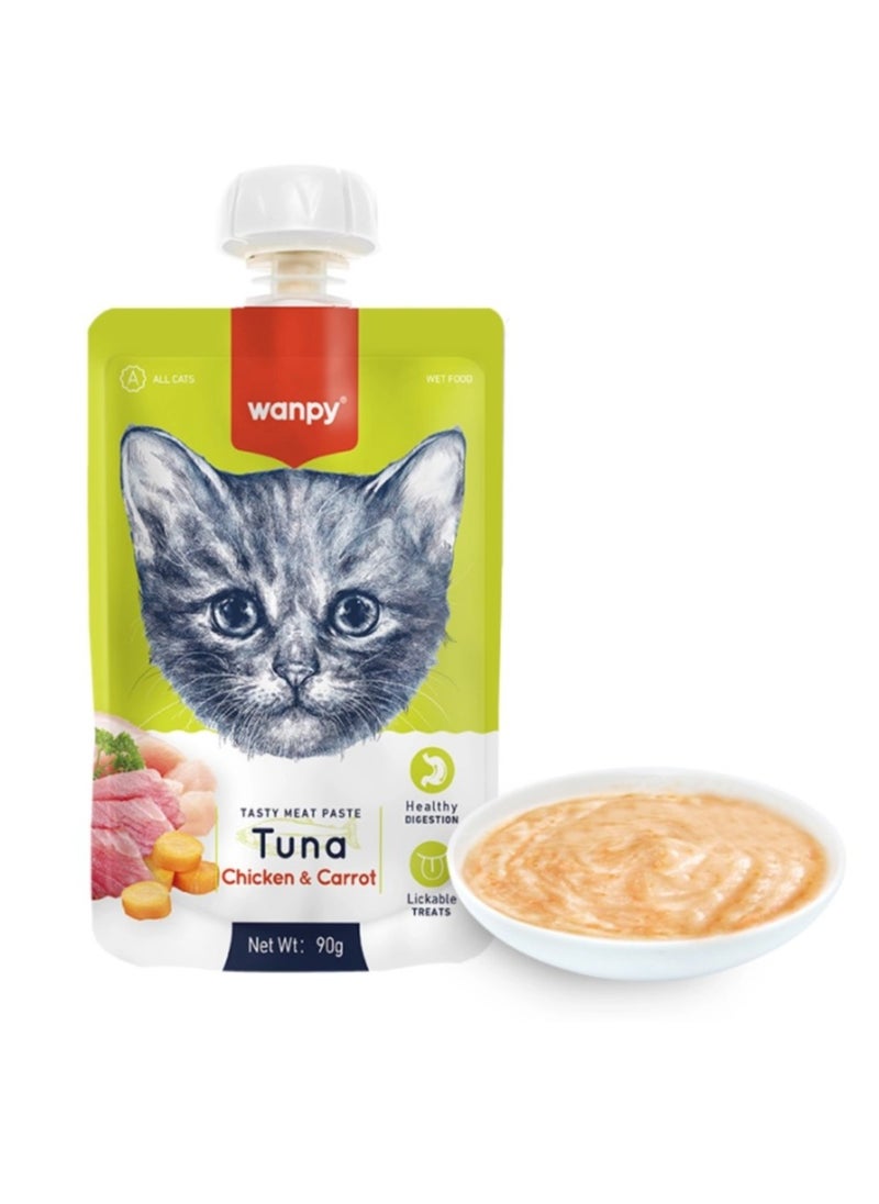 Wanpy Wanpy Tasty Meat Paste  Tuna  Chicken&Carrot 90g  - Image 1