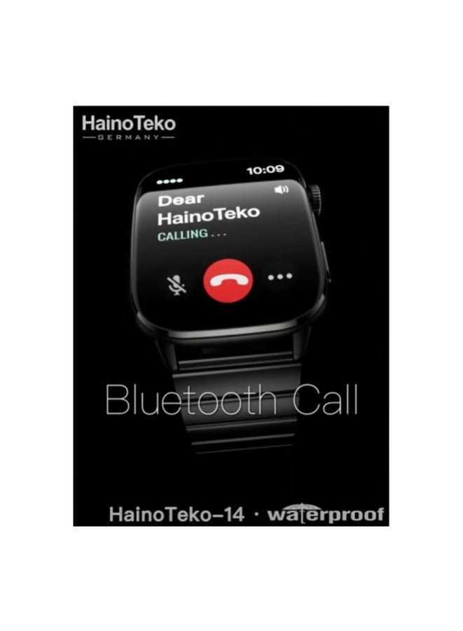Haino Teko HainoTeko-14 AMOLED Smart Watch Black – Waterproof Fitness Tracker with 10-Day Battery Life, Full Touchscreen Display, 3 Interchangeable Straps, Magnetic Charging Cable, Heart Rate & Sleep Monitoring, Stylish Design for Ladies and Gents, Android & iOS Compatible - Image 5