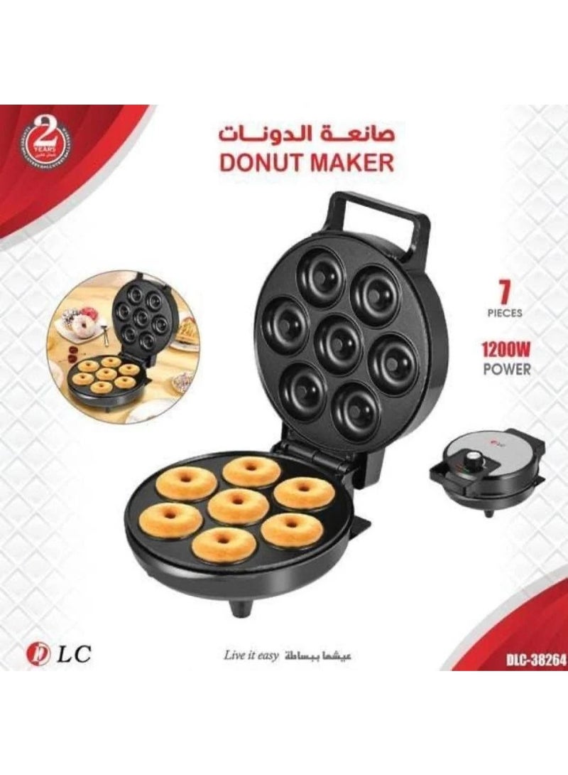 دي إل سي  ماكينة صنع الدونات الكهربائية الصغيرة بقوة 1200 واط مع 7 فتحات - Image 1
