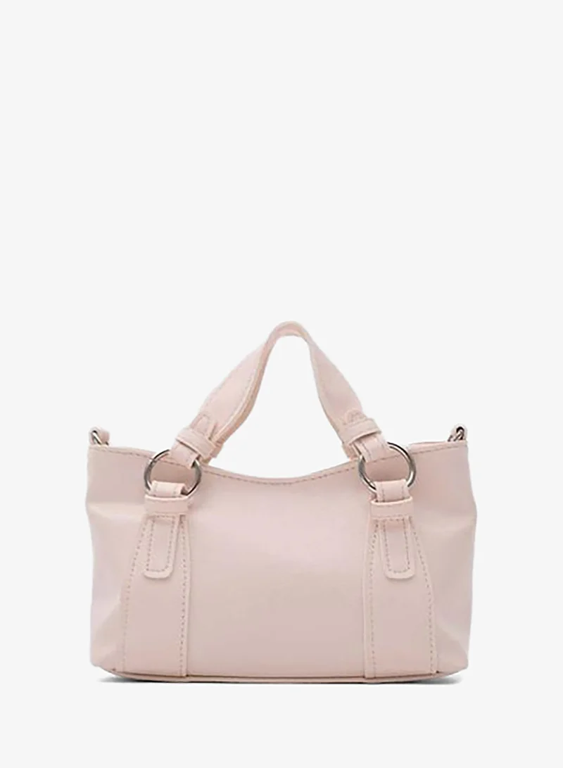 Jardin Ring-Detail Hand and Crossbody Bag in Powder Pink.