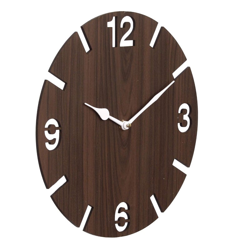 Webelkart Beautiful Round Wooden Wall Clock for Home and Office Decor| Wall Clock for Bedrrom| Wall Clock for Living Room(30 cm x 30 cm x 2.8 cm, Brown)- Without Glass - Image 3