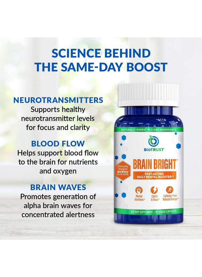 BioTrust BioTrust Brain Bright - Daily Nootropic Boost for Focus, Concentration, Mental Clarity - Caffeine Free Nootropics Brain Support Supplement - Thai Ginger, Ginkgo, Folate, L-Theanine - 30 Servings  - Image 4