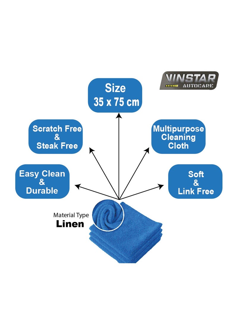 VINSTAR 35 x 75 cm (Pack of 3) Microfiber Fast Drying Kitchen Cleaning Cloth, Car Cleaning, Dish Rags Dust Cloths Ultra Absorbent Lint Free Washcloths  - Image 2