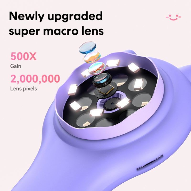 Digital Microscope: 500x Zoom 2-inch IPS Screen 2MP Camera - Durable Silicone Wrap Compact Ergonomic Design Kids Microscope for Kids Educational Scientific Exploration - Image 5