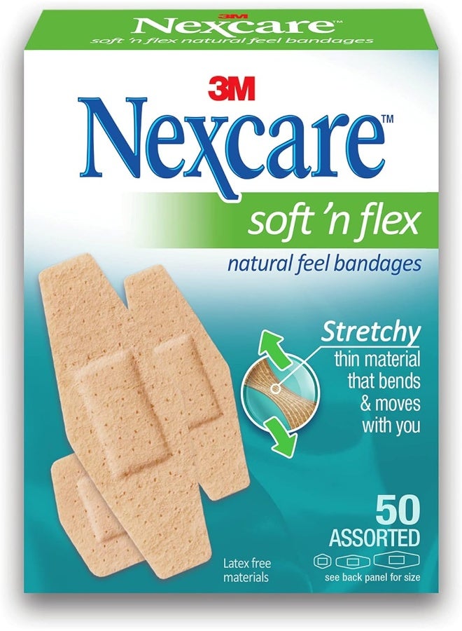 Nexcare 3M Nexcare Soft 'n Flex Bandages, Assorted, 50's - Image 1