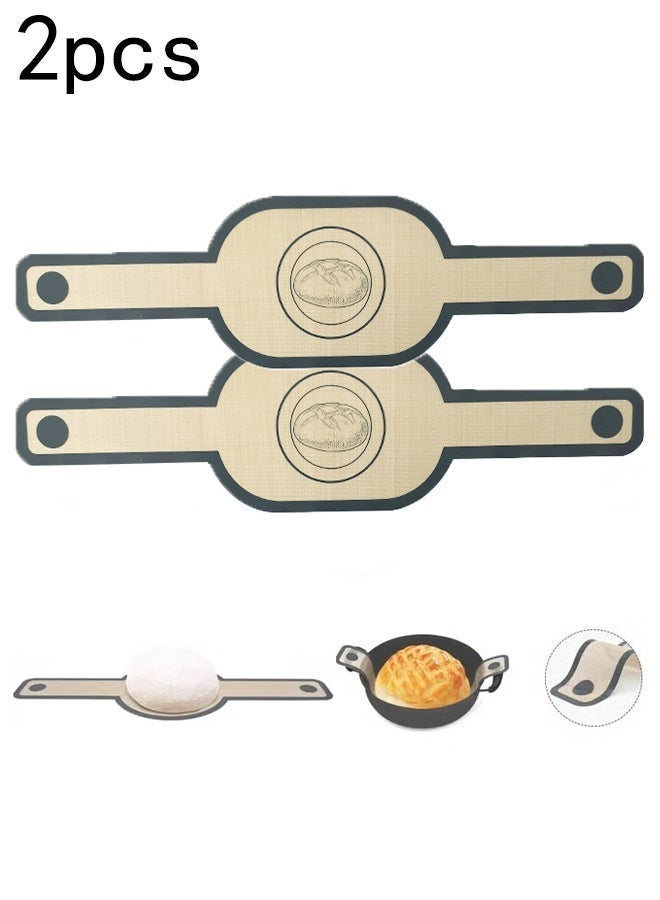 KANGLI 2 PCS Silicone Bread Sling for Oven, Non-Stick and Easy Clean Reusable Silicone Bread Baking Mat with Long Handles, Easy to Transfer Sourdough Bread - Image 1