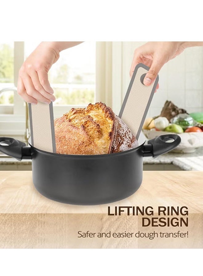 KANGLI 2 PCS Silicone Bread Sling for Oven, Non-Stick and Easy Clean Reusable Silicone Bread Baking Mat with Long Handles, Easy to Transfer Sourdough Bread - Image 2