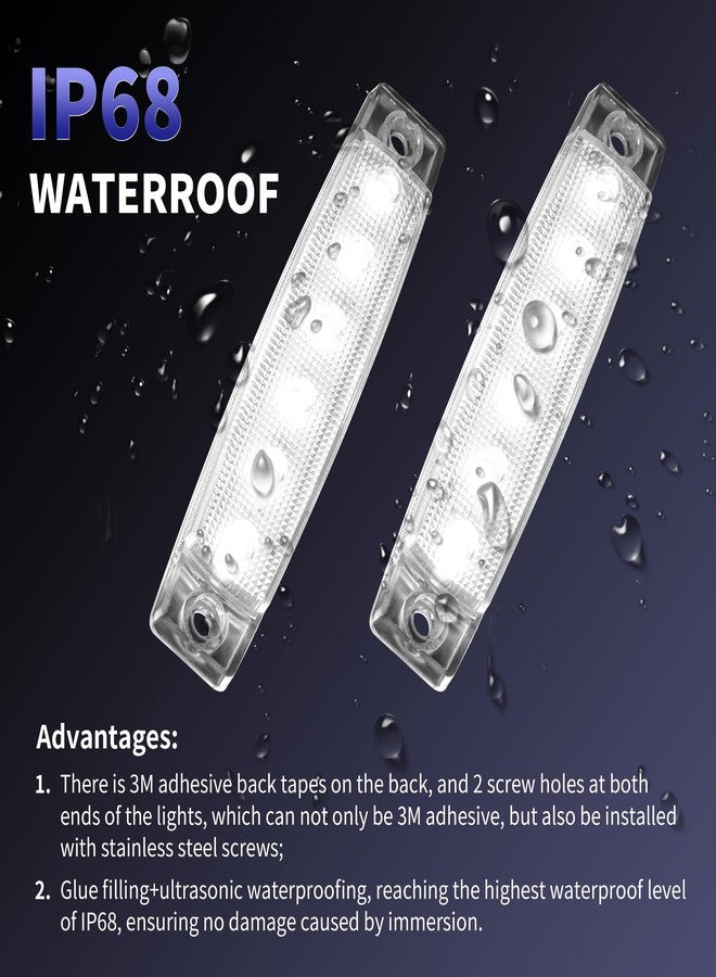 RVZONE مصابيح LED داخلية للقوارب البحرية ومصابيح صيد ليلية من RVZONE - مقاومة للماء 12 فولت للقوارب العائمة واليخوت وقوارب الكاياك وقمرة القيادة (4 قطع بيضاء) - Image 4