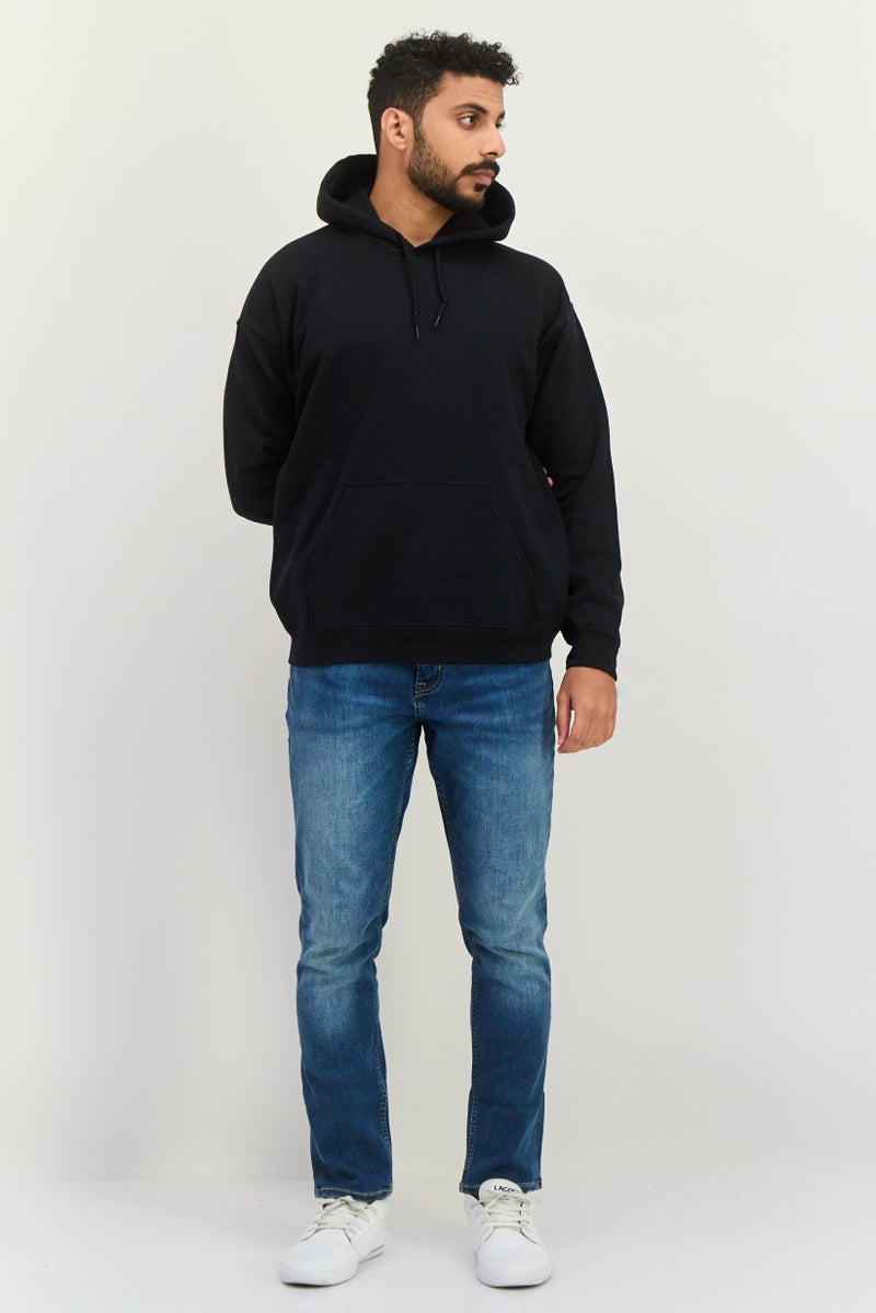 Night Addict سويت شيرت رجالي بغطاء رأس بطباعة جرافيك بأكمام طويلة، أسود - Image 3