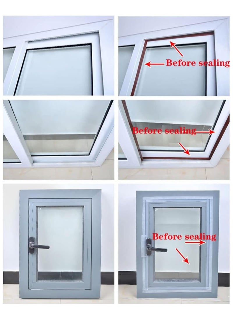 BJollys - Door Seal Strip 3M Length, Weather Stripping for Doors and Windows Door Draft Stopper Frameless Adhesive Soundproof Under Door Seal - Image 1