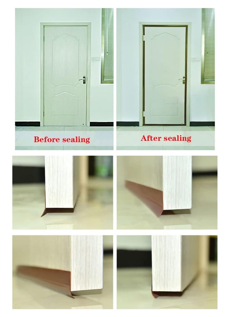 BJollys - Door Seal Strip 3M Length, Weather Stripping for Doors and Windows Door Draft Stopper Frameless Adhesive Soundproof Under Door Seal - Image 1